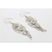 Handmade Wings Feather Earrings Designer 925 Sterling Silver Zircon Stones a
